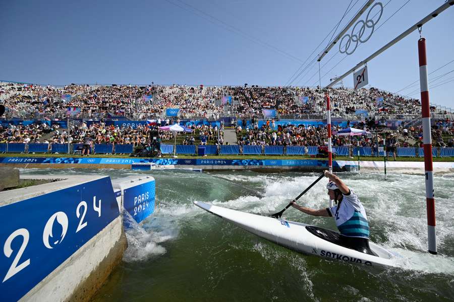 Gabriela Satková na olympijské trati v Paříži.