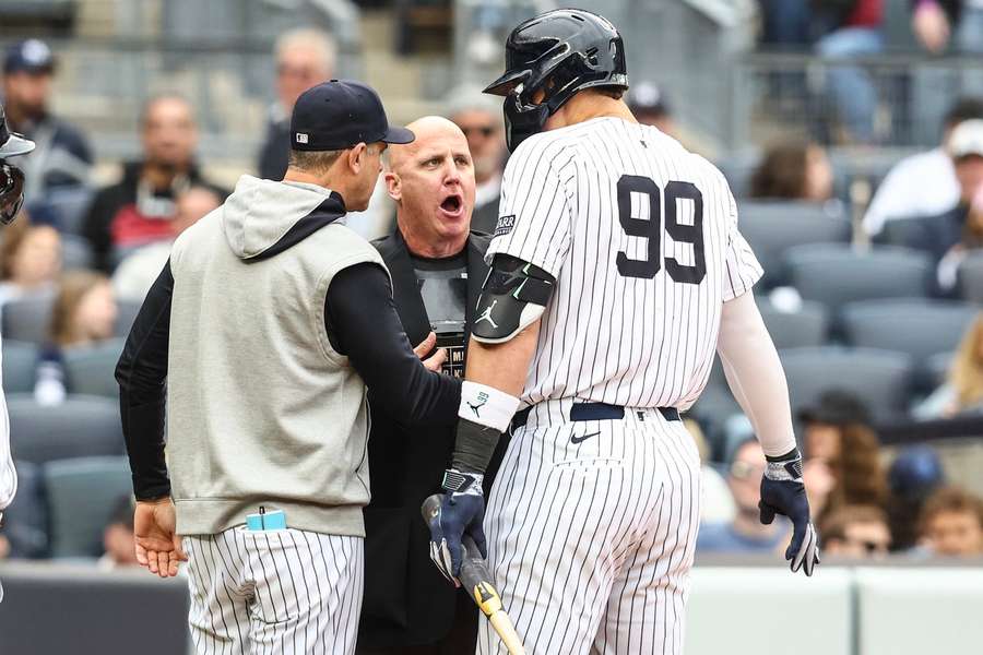 Aaron Judge was ejected by home plate umpire Ryan Blakney