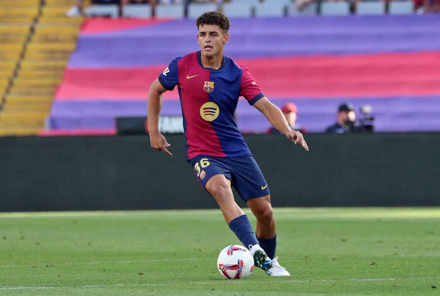 Sergi Domínguez, jugando con el Barça
