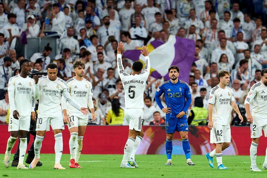 Jude Bellingham of Real Madrid celebrates his goal Jude Bellingham of Real Madrid celebrates his goal
