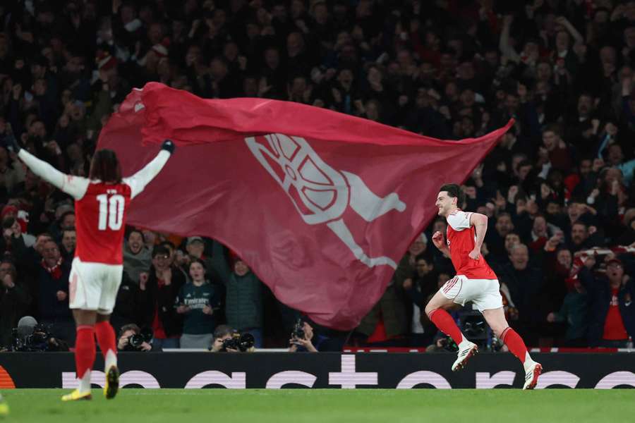 Eze and Rice celebrate