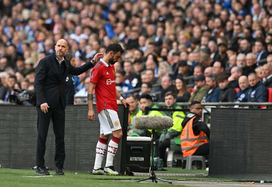 Portuguese midfielder Bruno Fernandes leaves the pitch after being substituted Portuguese midfielder Bruno Fernandes leaves the pitch after being substituted