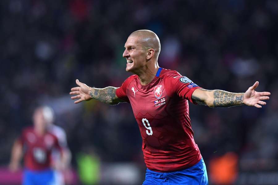 Zdeněk Ondrášek slaví gól do sítě Anglie, psal se 11. říjen roku 2019. Zdeněk Ondrášek slaví gól do sítě Anglie, psal se 11. říjen roku 2019.