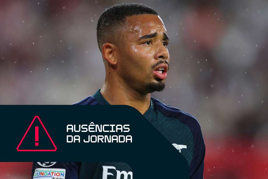 Gabriel Jesus lesionou-se na vitória do Arsenal na Liga dos Campeões contra o Sevilha