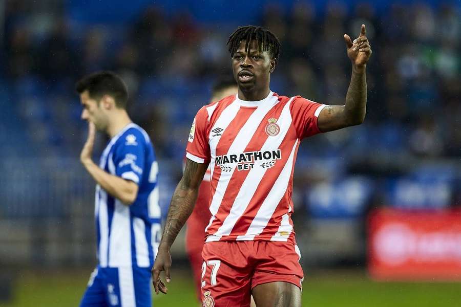 Kevin Soni, în perioada în care evolua pentru Girona, în LaLiga