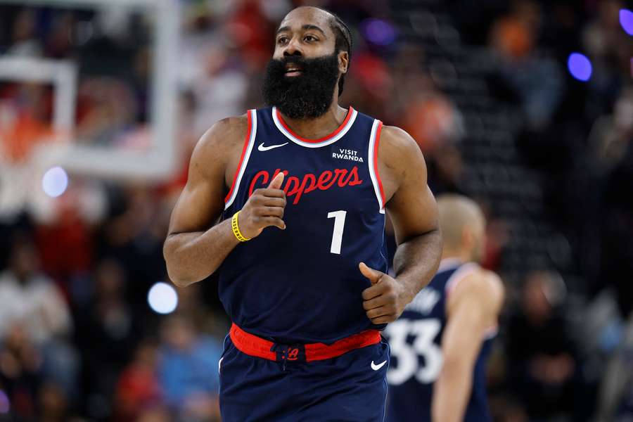 James Harden jogging down the court James Harden jogging down the court