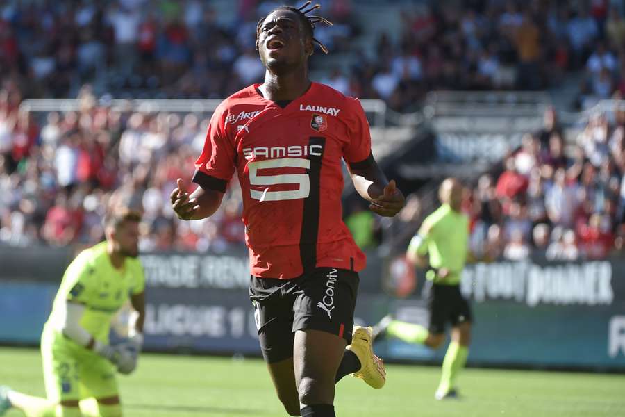 Kamaldeen Sulemana i aktion for sin nu tidligere franske klub Rennes.