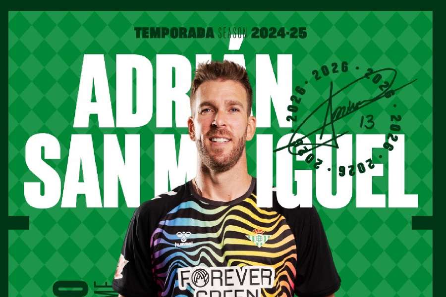 Adrián San Miguel regressa ao Betis