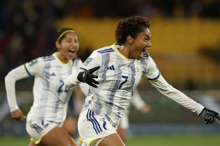 Bolden celebrates her goal