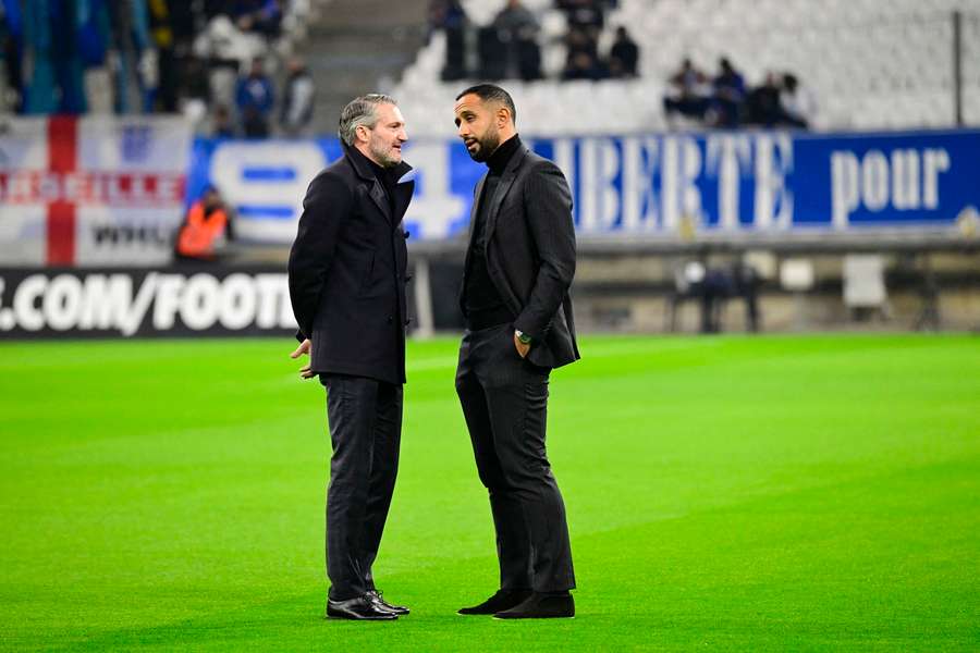 Létang et Benatia avant le match de Coupe de France au Vélodrome.