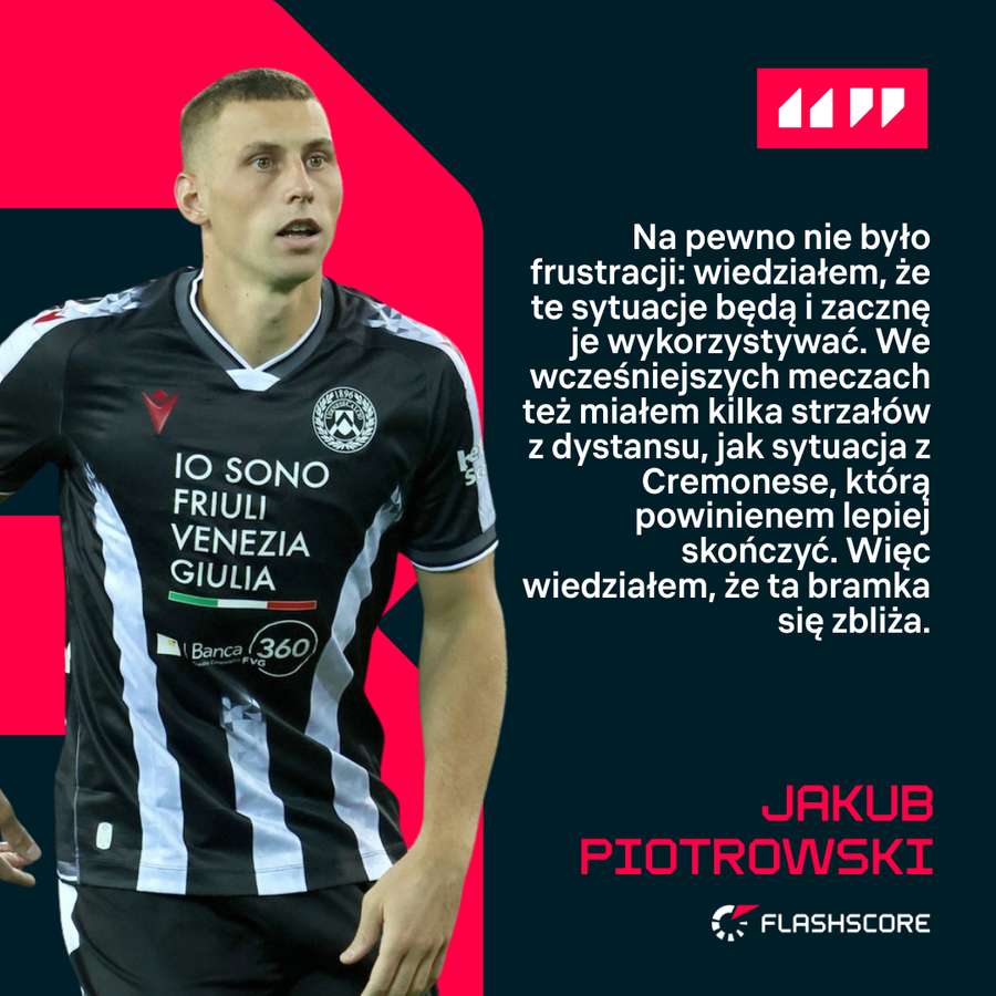 Jakub Piotrowski o pierwszym golu w barwach Udinese