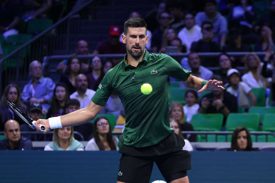 Novak Djokovic of Serbia in action
