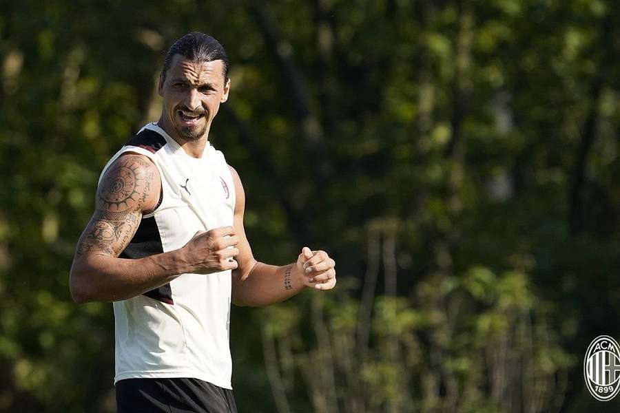 Zlatan Ibrahimovic le 3 février lors de son retour à l'entraînement collectif.