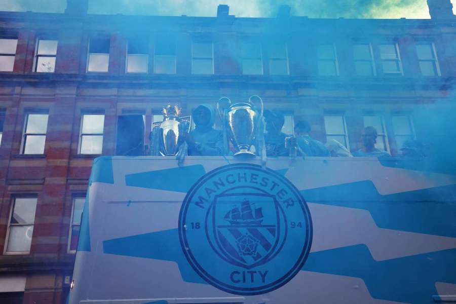 Manchester City just completed their first treble 