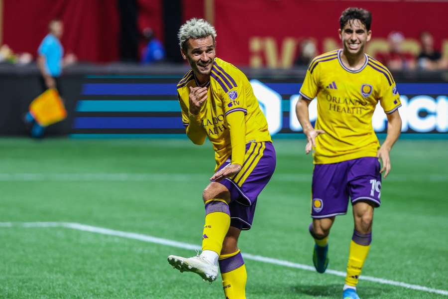 Griezmann celebra su gol en Atlanta Griezmann celebra su gol en Atlanta