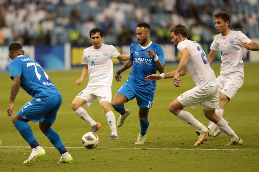 Neymar looks to pass during Al Hilal's AFC Champions League tie