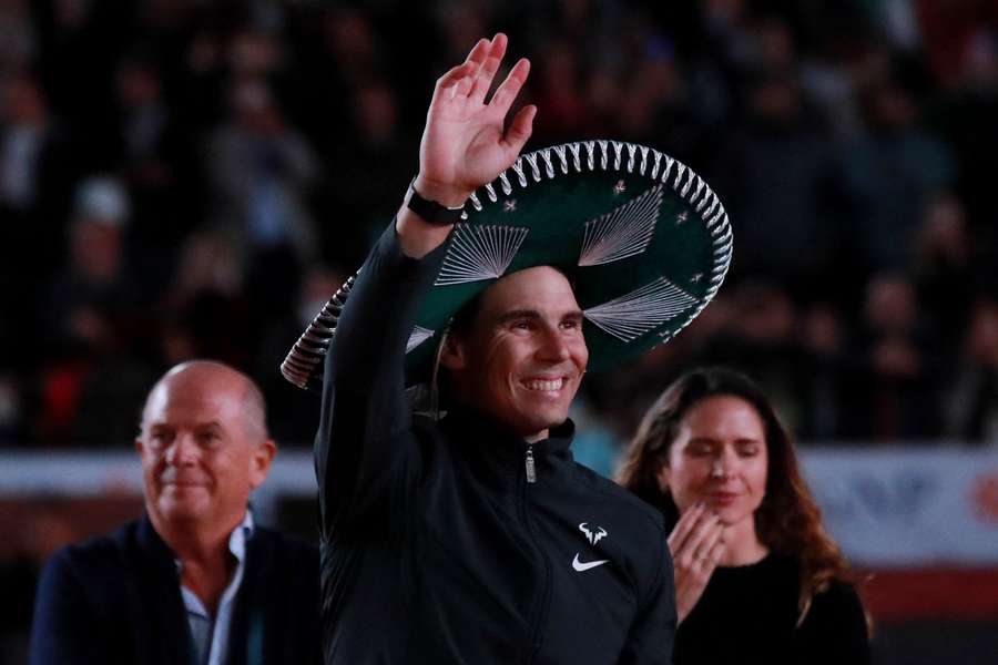 Rafa Nadal at an exhibition match back in December