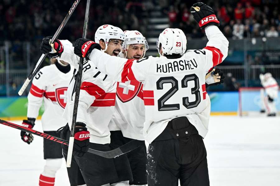 Switzerland celebrate going 2-0 ahead