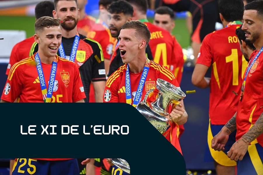 Aymeric Laporte (g.) et Dani Olmo (m.) ont tous deux été nommés dans le Top XI de l'Euro 2024.