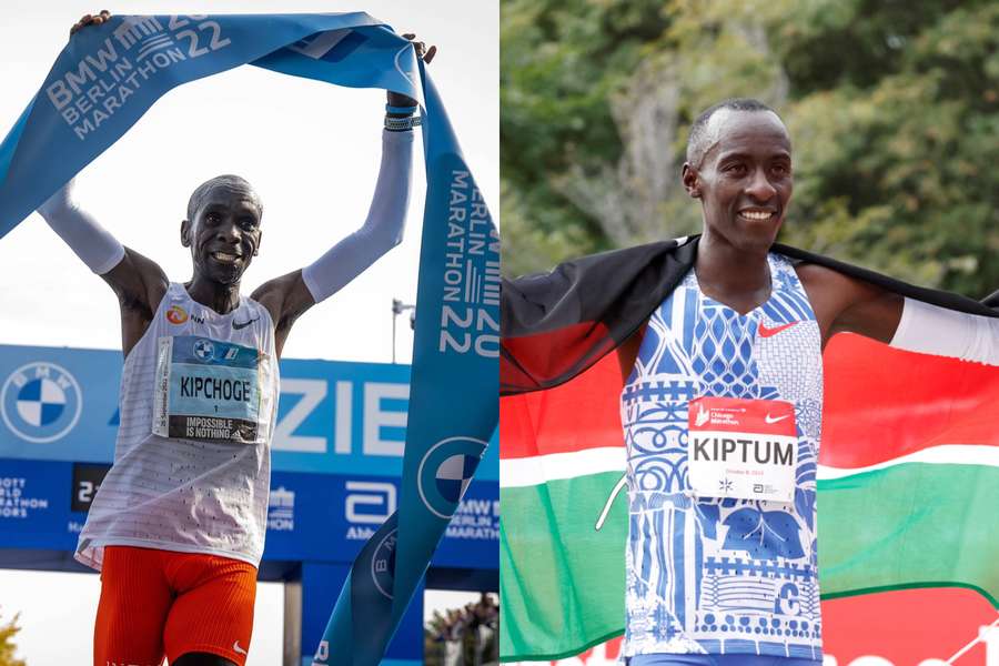 Eliud Kipchoge y Kelvin Kiptum