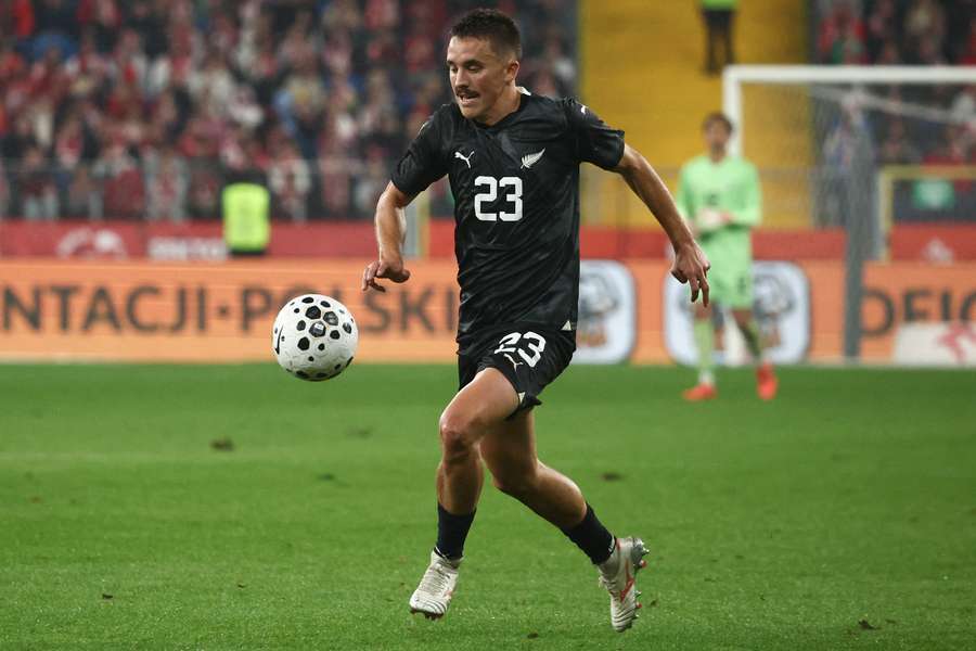 Ryan Thomas attacks the ball in a friendly against Poland last year.