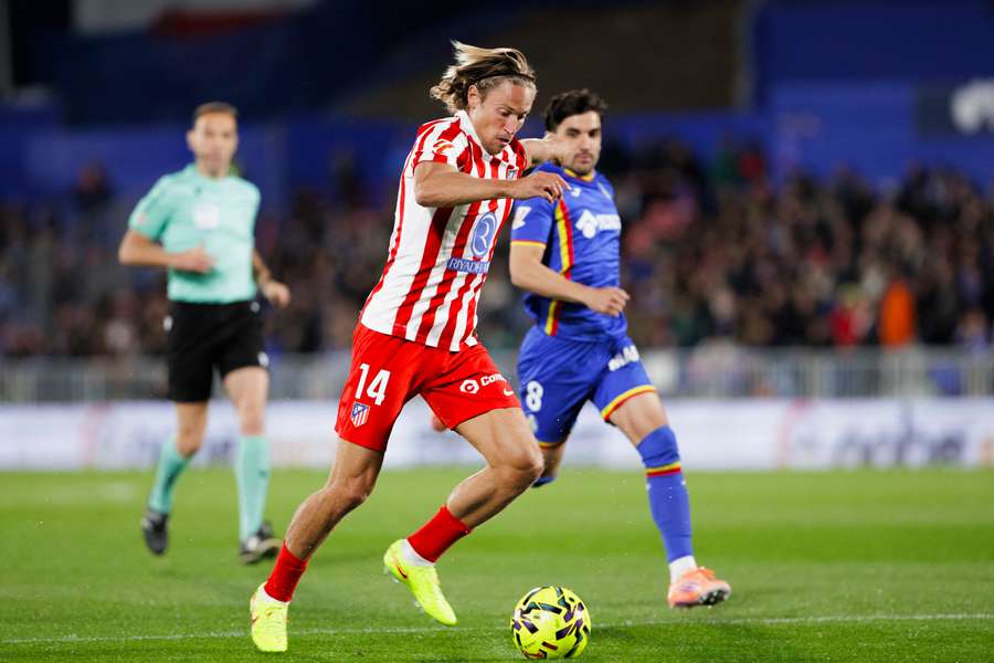 Marcos Llorente, en la visita al Getafe