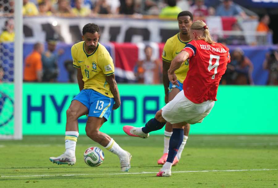 Norway's Erling Haaland scores their second goal Norway's Erling Haaland scores their second goal