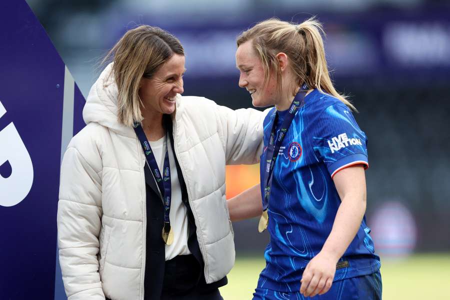 Sonia Bompastor et Erin Cuthbert ce samedi.