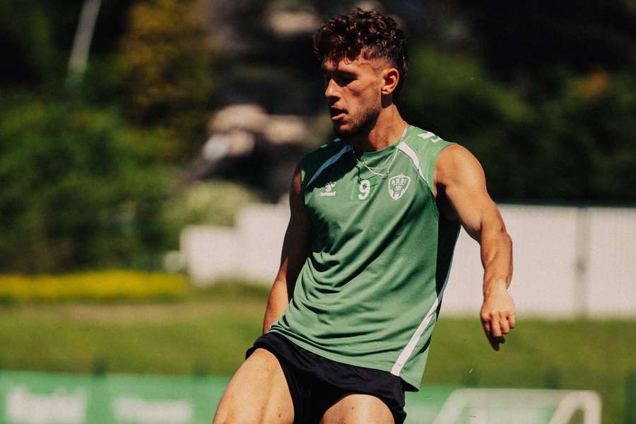 Stassin no treino do Saint-Étienne Stassin no treino do Saint-Étienne