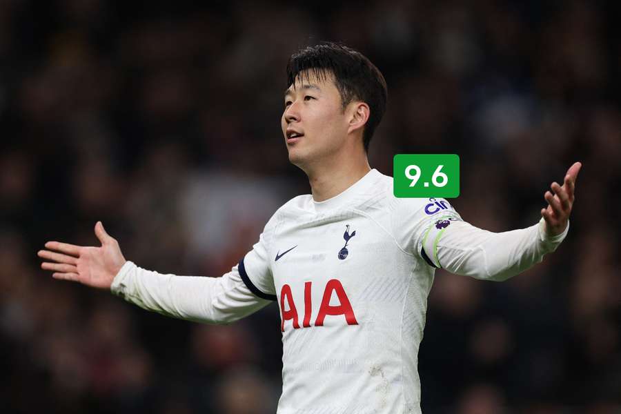 Tottenham forward Son Heung-min celebrates