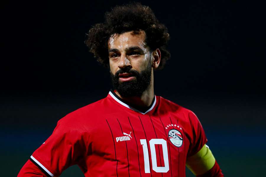 El capitán Mohamed Salah en acción con Egipto