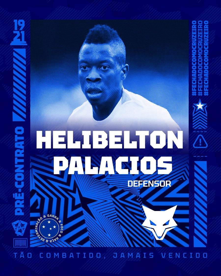 O anúncio oficial de Palacios pelo Cruzeiro