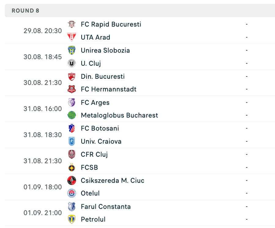 Program etapa 8