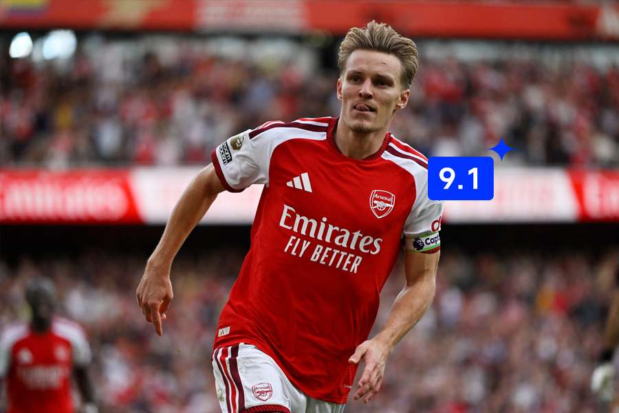 Arsenal's Martin Odegaard celebrates Arsenal's Martin Odegaard celebrates