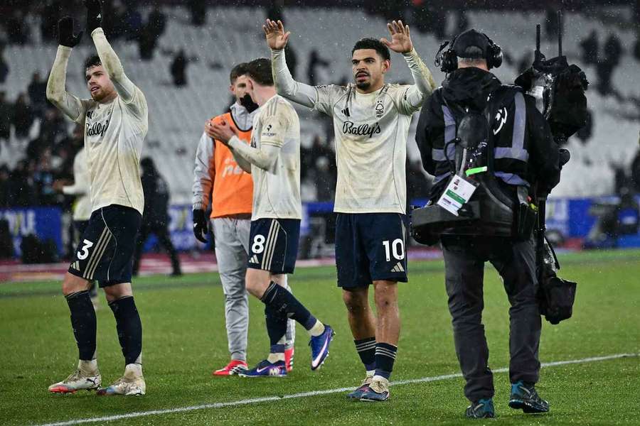 Nottingham Forest celebrate their win over West Ham