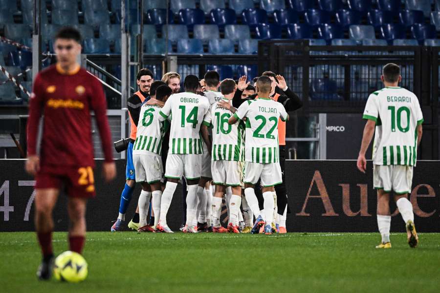 L'esultanza del Sassuolo 