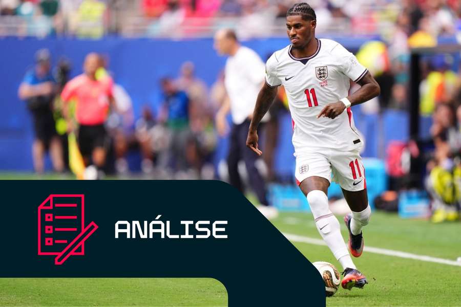 Marcus Rashford em ação pela Inglaterra frente à França