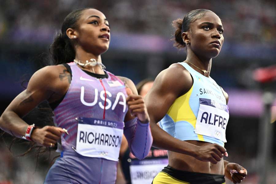 USA's Richardson reaches women's 100m final as Fraser-Pryce is ...