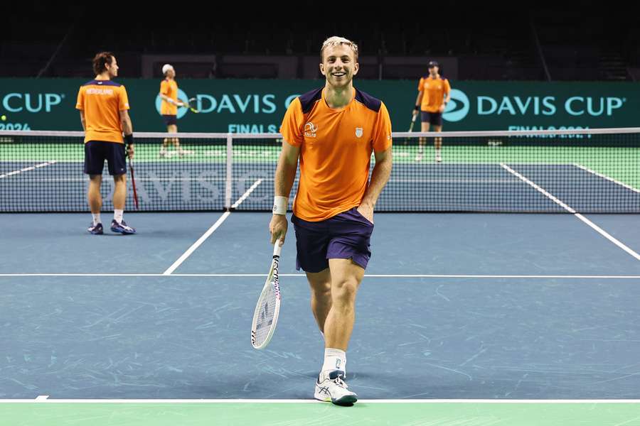 Netherlands training ahead of Davis Cup clash against Spain.