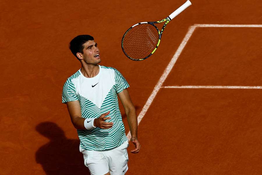 Carlos Alcaraz shows signs of frustration during defeat to Novak Djokovic