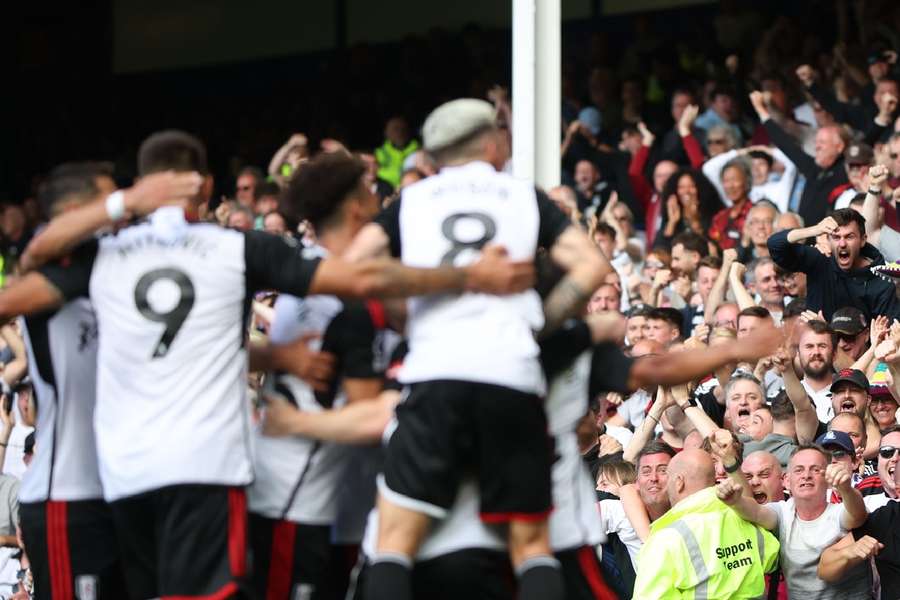 Fulham celebrate their goal