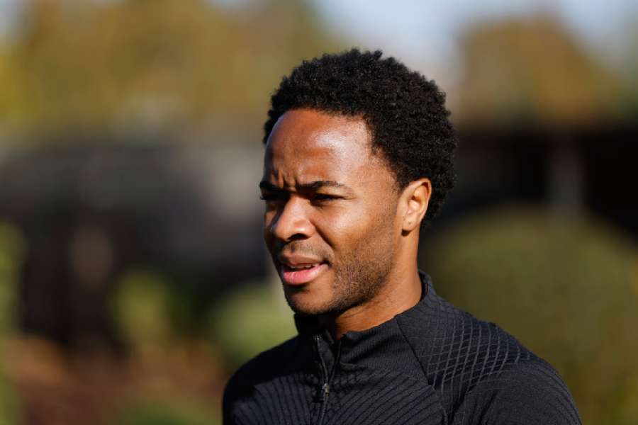 Raheem Sterling in training Raheem Sterling in training