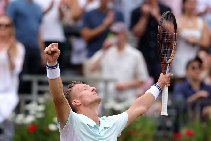 Jiri Lehecka celebrates victory