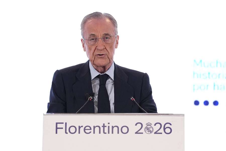 Florentino Perez speaking after winning the Real Madrid presidential election Florentino Perez speaking after winning the Real Madrid presidential election