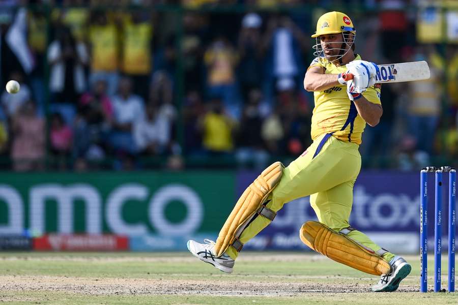 Dhoni in action for Chennai Super Kings