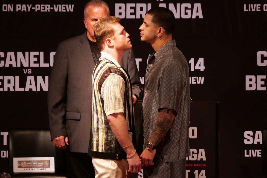 Alvarez and Berlanga face off during a press conference