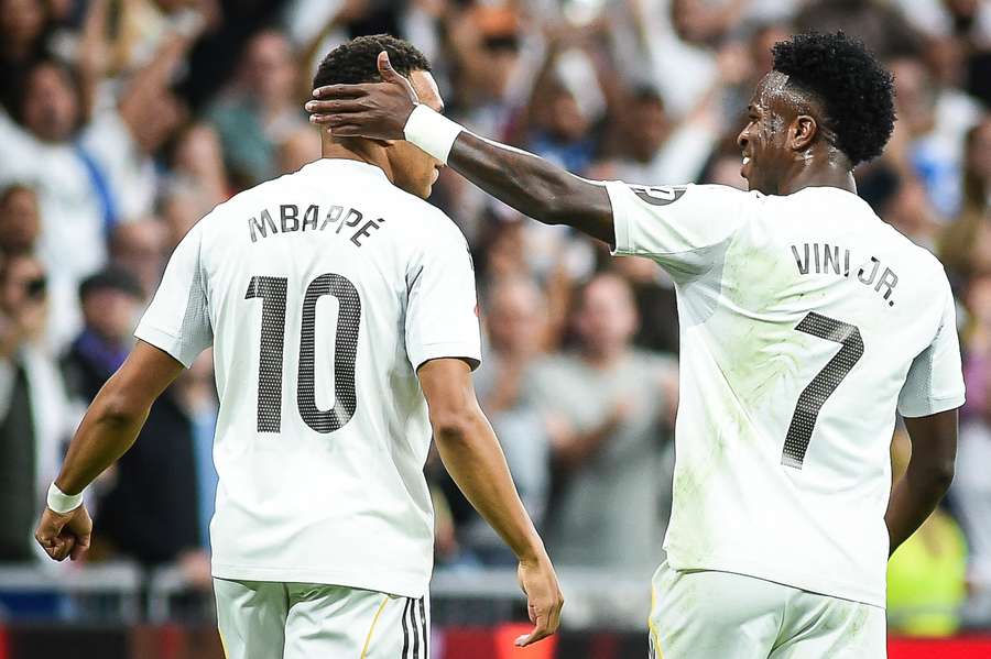 Madrid duo Mbappe (L) and Vinicius Jr Madrid duo Mbappe (L) and Vinicius Jr