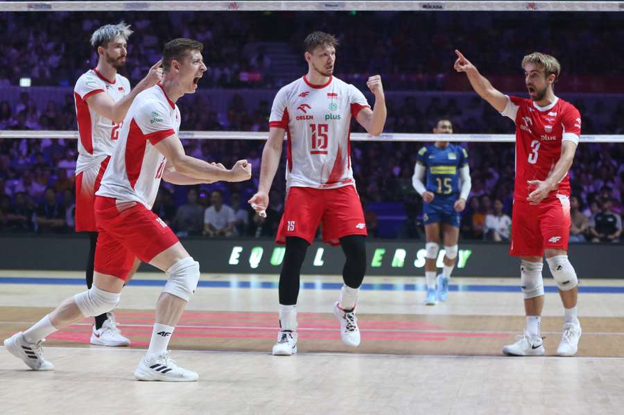 La festa della Polonia dopo la vittoria sul Brasile La festa della Polonia dopo la vittoria sul Brasile