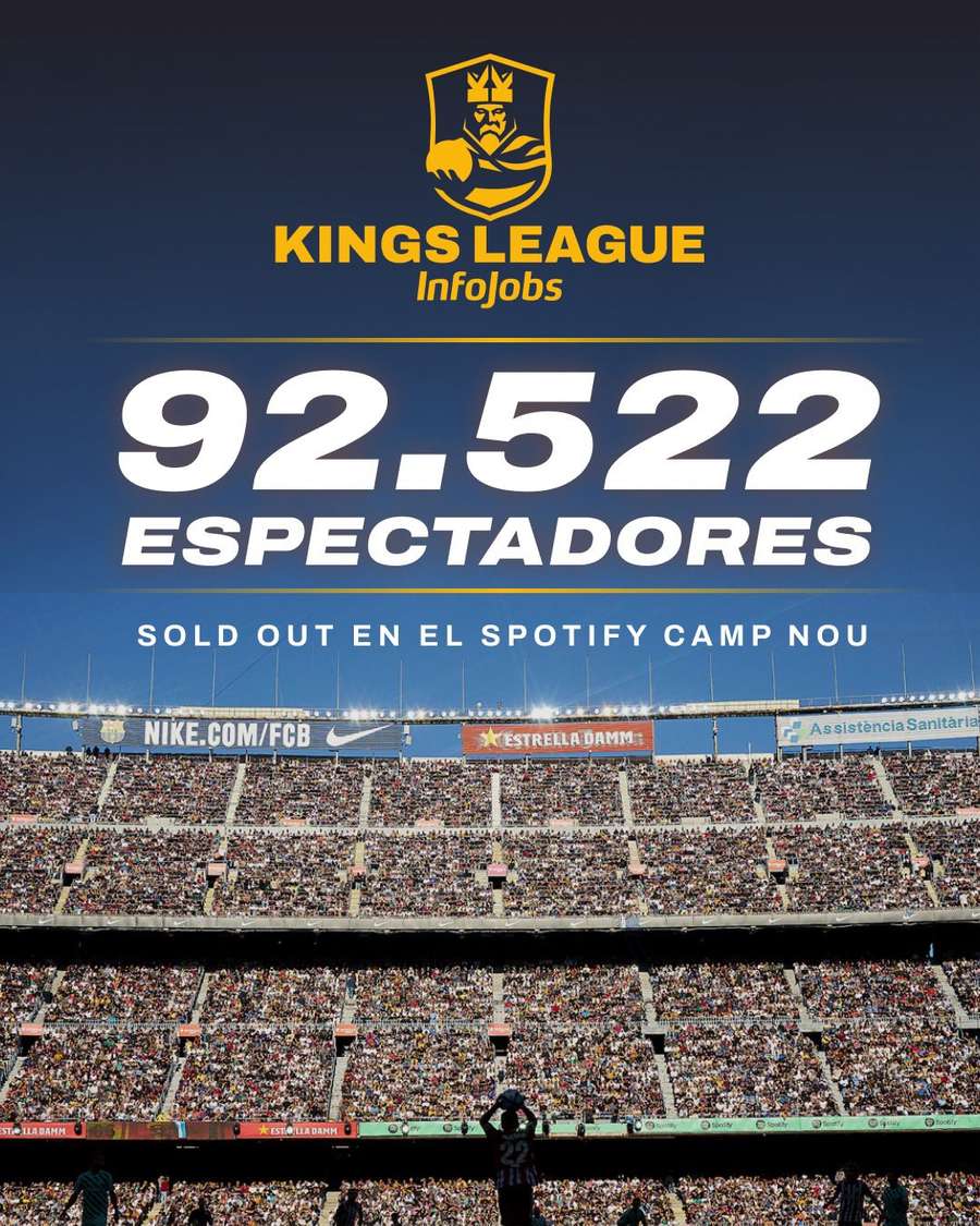 Kings League com lotação esgotada em Camp Nou