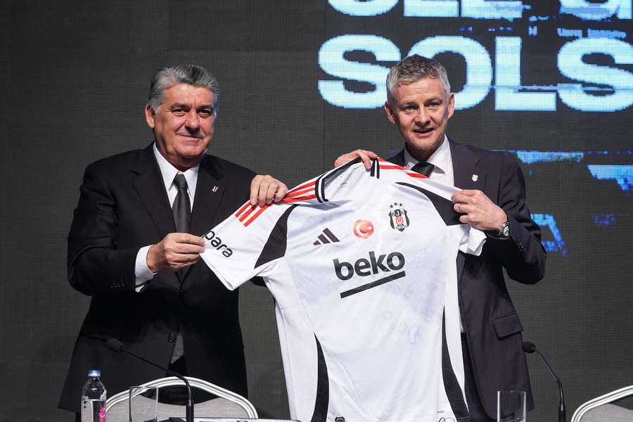 New Besiktas coach Ole Gunnar Solskjaer during his press conference